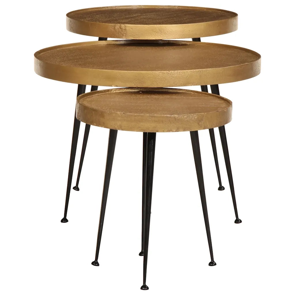 Tavolini da Salotto 3 pz Oro in Legno Multistrato 373640