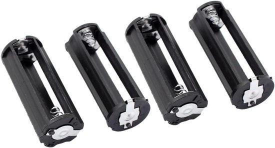 Contenitore di Ricarica per 3 Batterie AAA di Forma Rotonda, Nero.