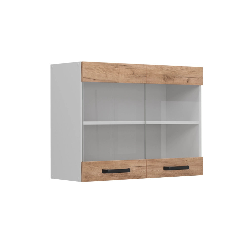 Vicco Mobile da cucina in vetro Quercia dorata 80 cm