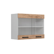 Vicco Mobile da cucina in vetro Quercia dorata 80 cm