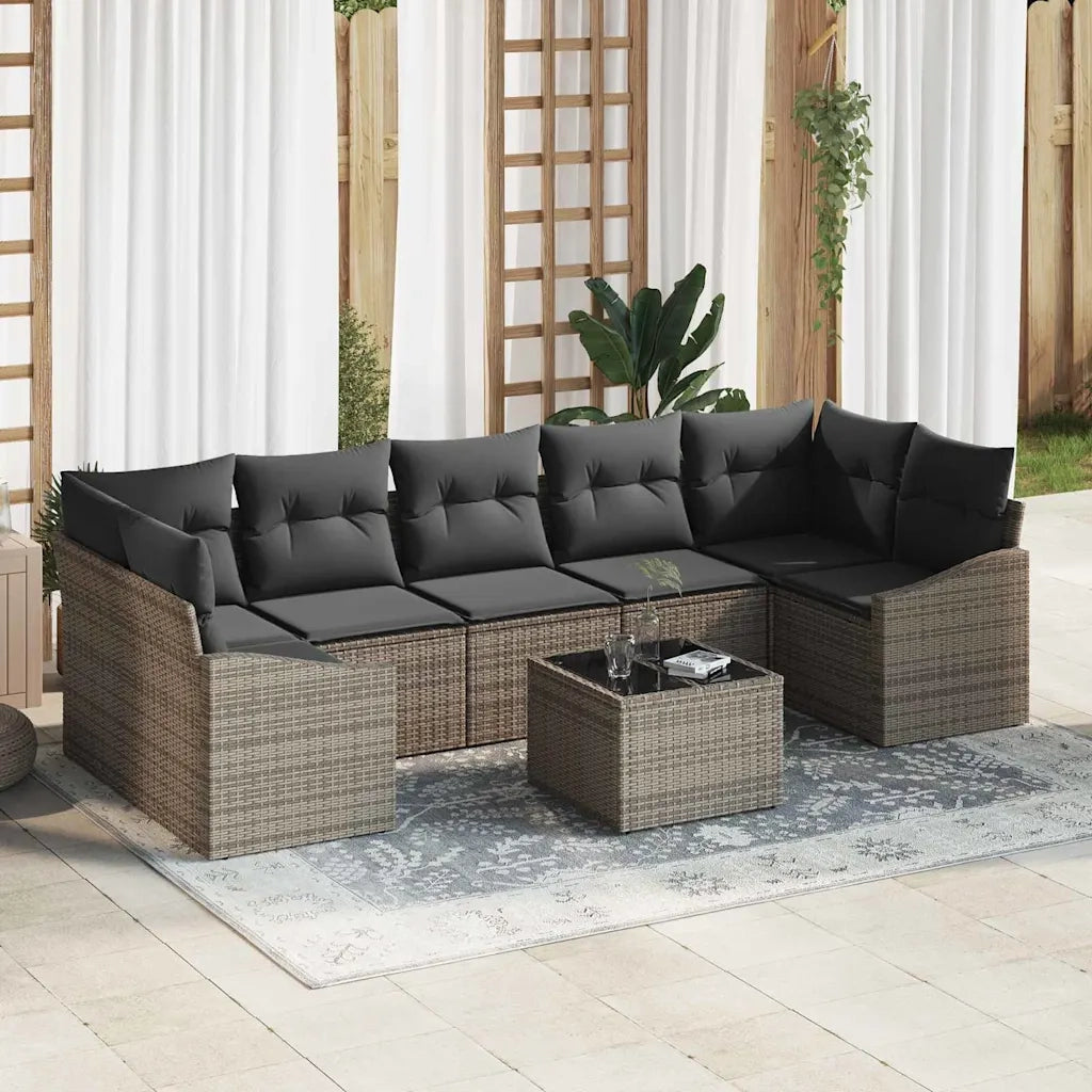 Set di divani con cuscino Grigio 55 x 55 x 37 cm polyrattan 3346639