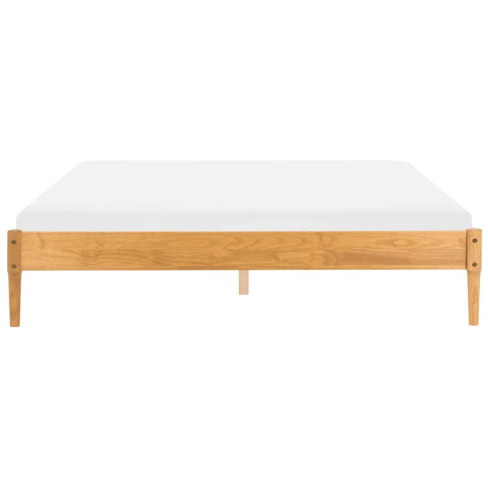 Letto matrimoniale in legno con rete a doghe in pino, senza testiera 180 x 200 cm marrone chiaro stile scandinavo naturale