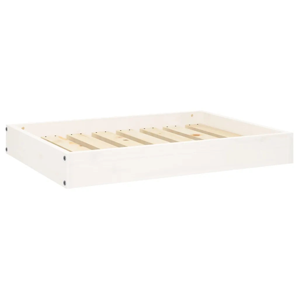 Cuccia per Cani Bianca 71,5x54x9 cm in Legno Massello di Pino 820857