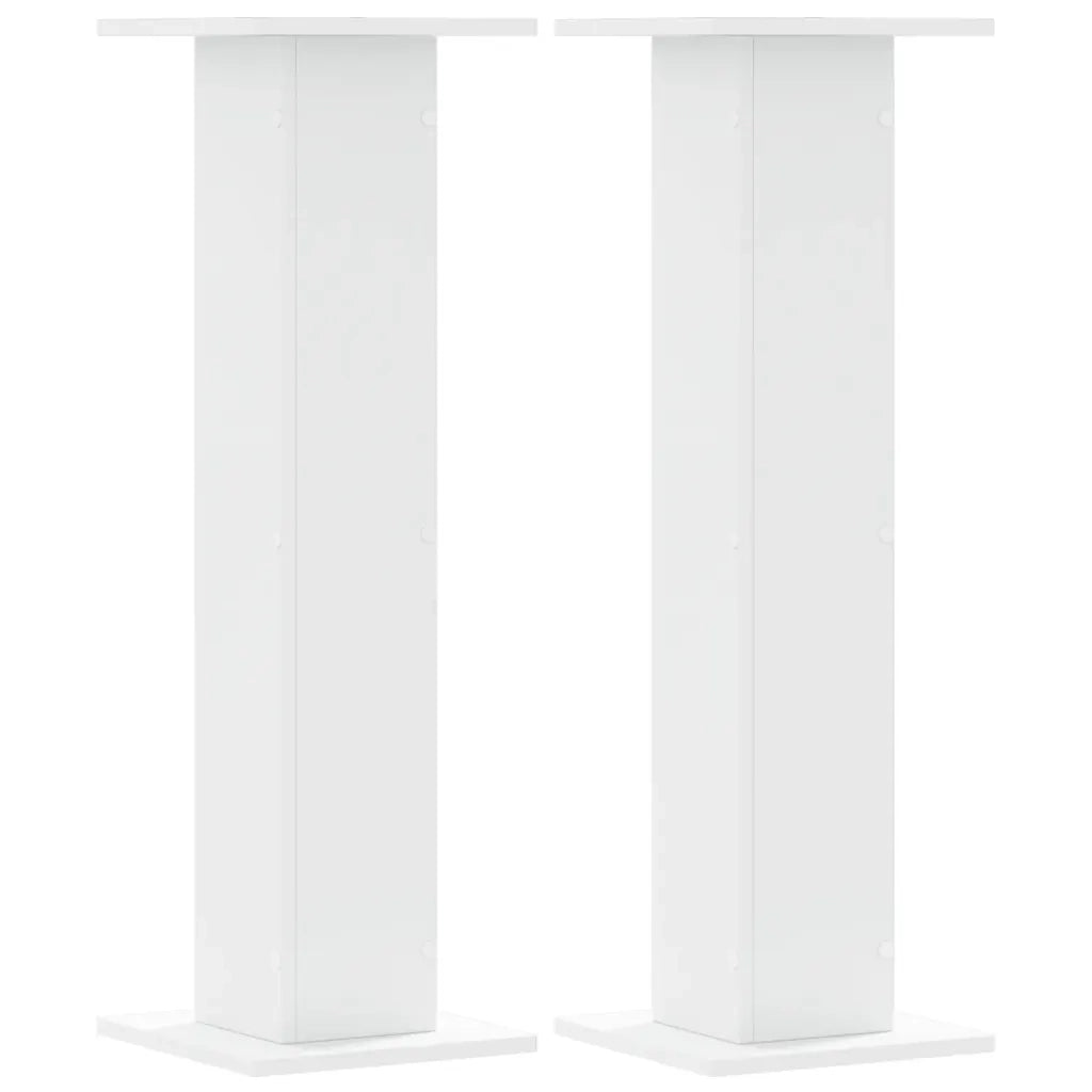 Supporti Altoparlanti 2 pz Bianchi 30x30x95cm Legno Multistrato 852672