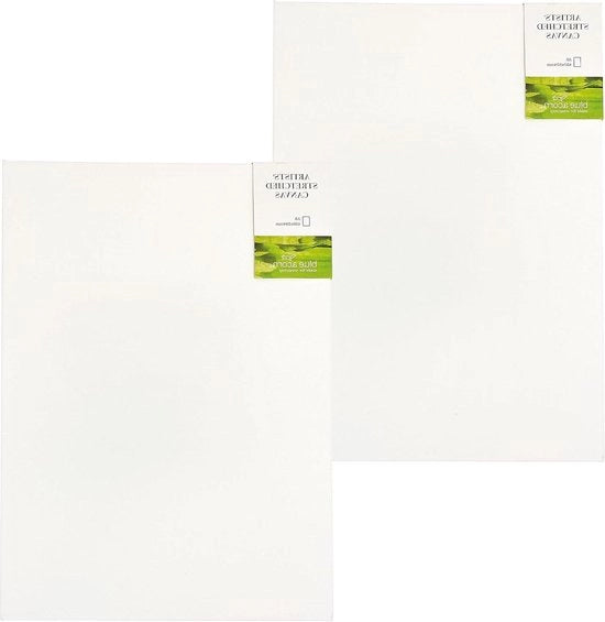 Set di tela di canapa MDF 594 x 42 cm - 18 mm - set da 2 - 100% cotone - preparata a tre strati - acido-free - tela per pittura acrilica e olio grande