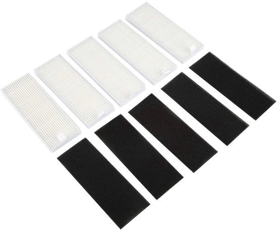 Filtro HEPA da 5 pezzi - Filtro di Ricambio - Accessori Aspirapolvere Robot - Adatto per Ecovacs Ilife A4s/A6/A40/A8 - Soffice di Alta Qualità - Installazione Facile - Filtro Aspirapolvere