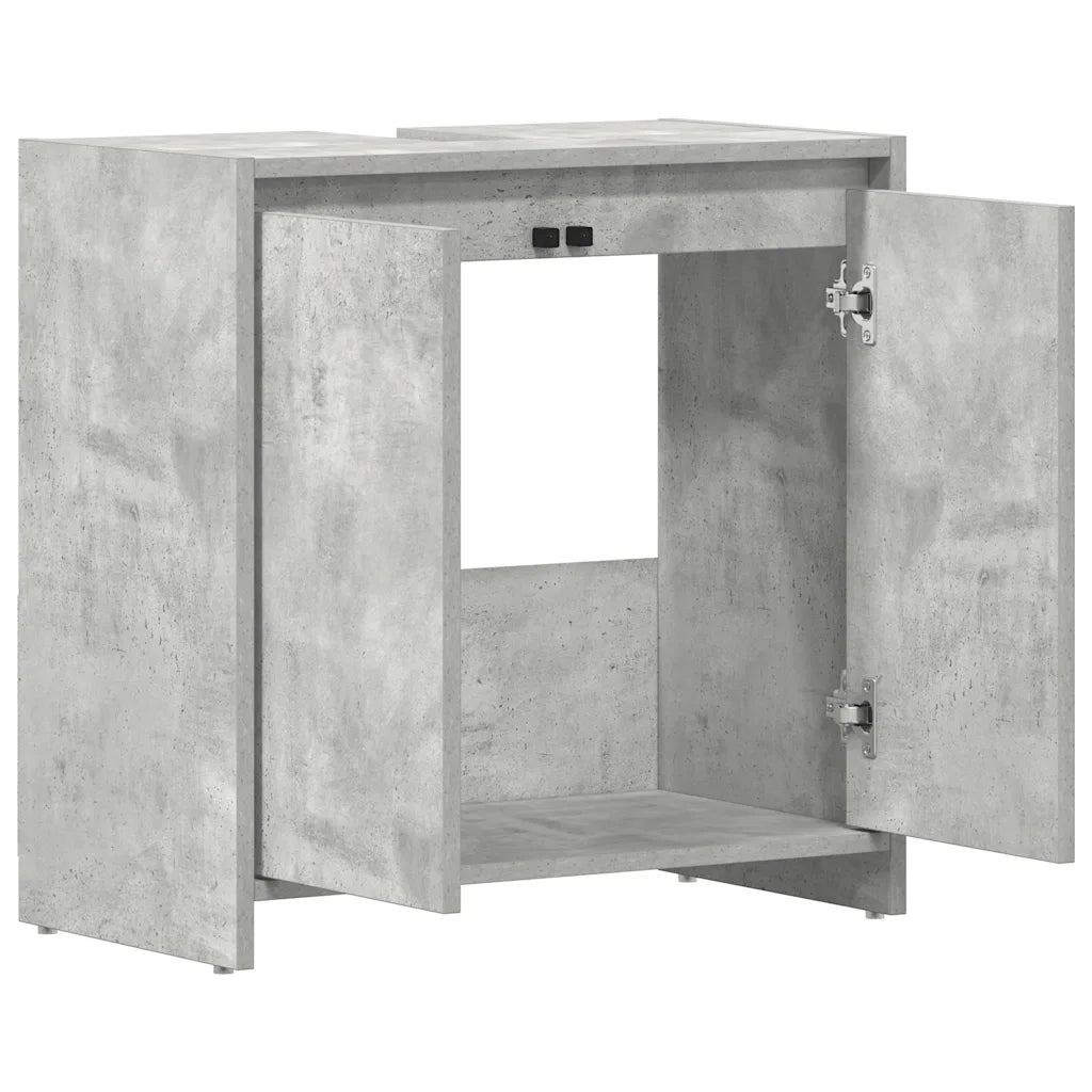 Armadio da Bagno Grigio Cemento 60x33x61 cm in Truciolato cod mxl 52105