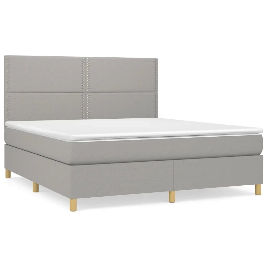 Giroletto a Molle con Materasso Grigio Chiaro180x200 cm Tessuto 3142273