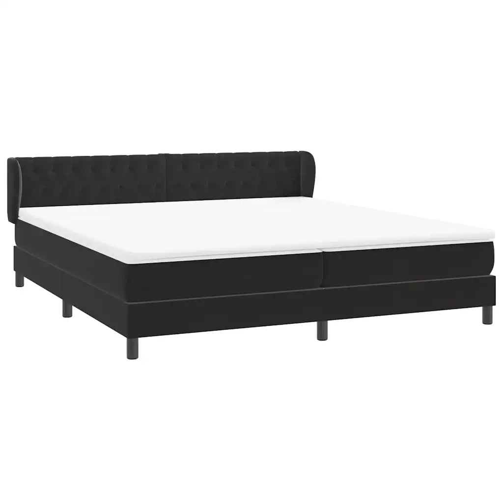 Giroletto a Molle con Materassi Nero 200x220 cm in Velluto 3317837