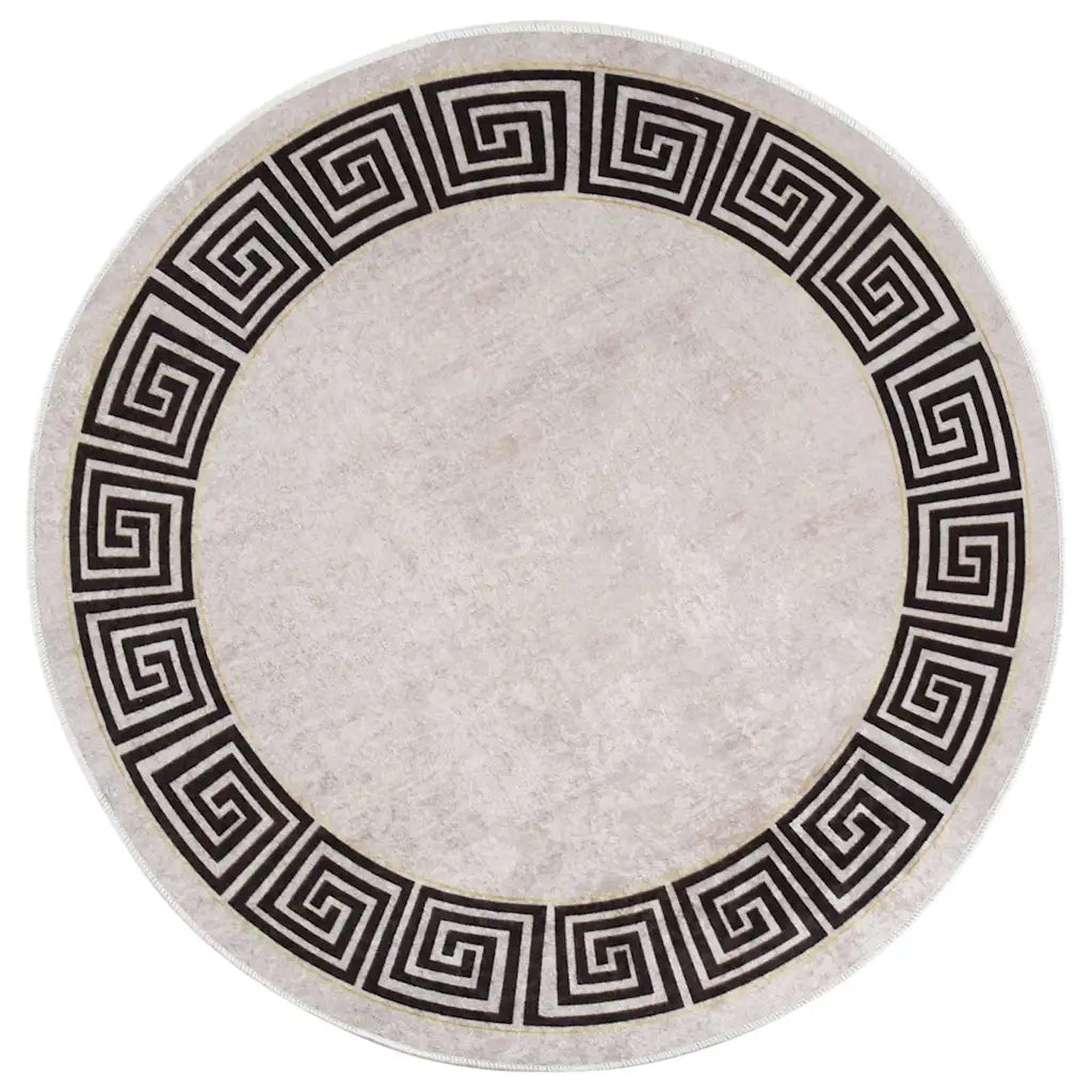 Tappeto Lavabile φ120 cm Beige Chiaro Antiscivolo 337951