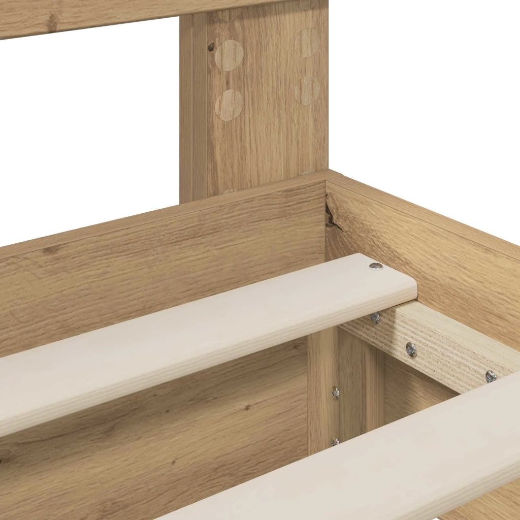 Bed Frame with Storage and Headboard Artisan Oak 180 x 200 cm 3445837