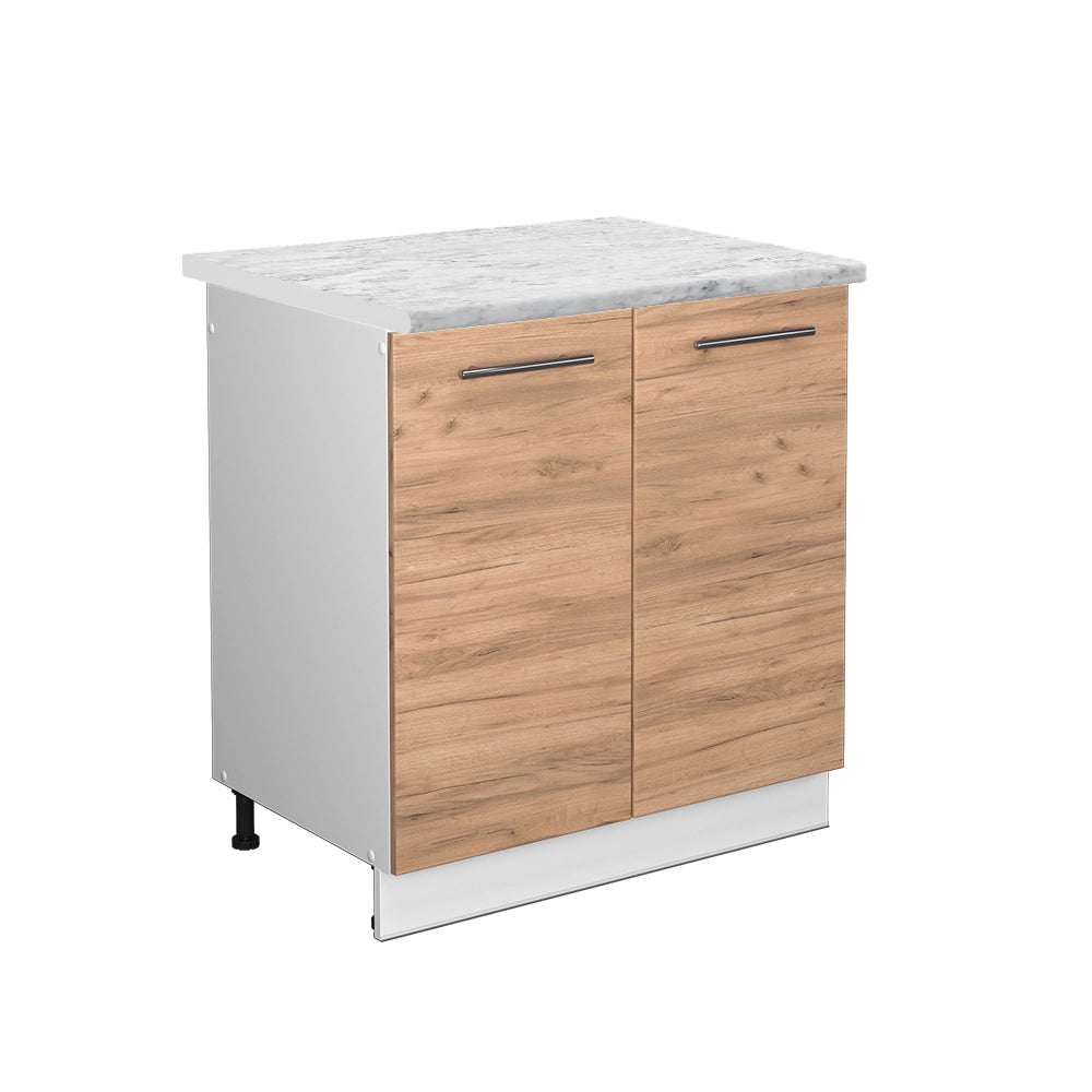 Mobile lavello cucina Fame-Line Rovere dorato/Bianco 80 cm, PL Marmo Vicco