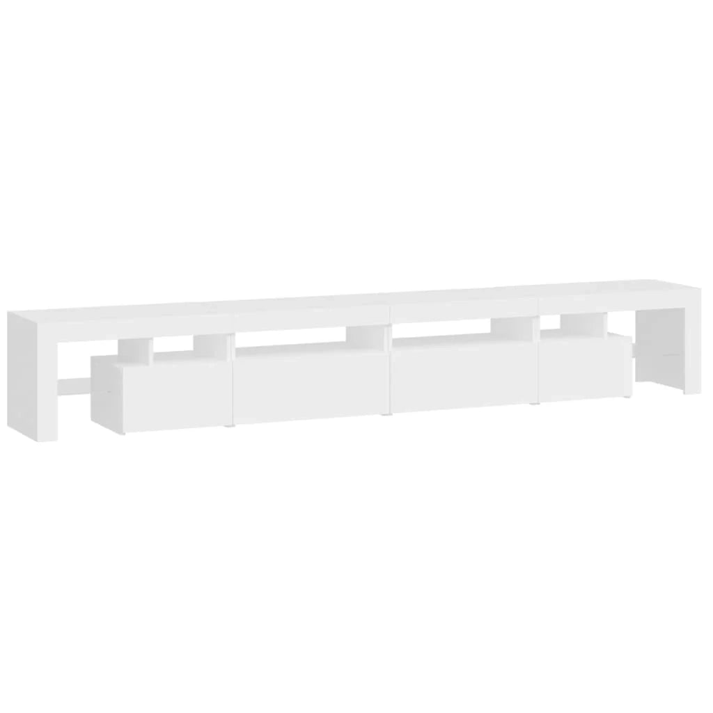 Mobile TV multimediale scaffale TV credenza mobile TV sala da pranzo soggiorno camera da letto con luci LED 260 x 36,5 x 40 cm bianco 02_0026572