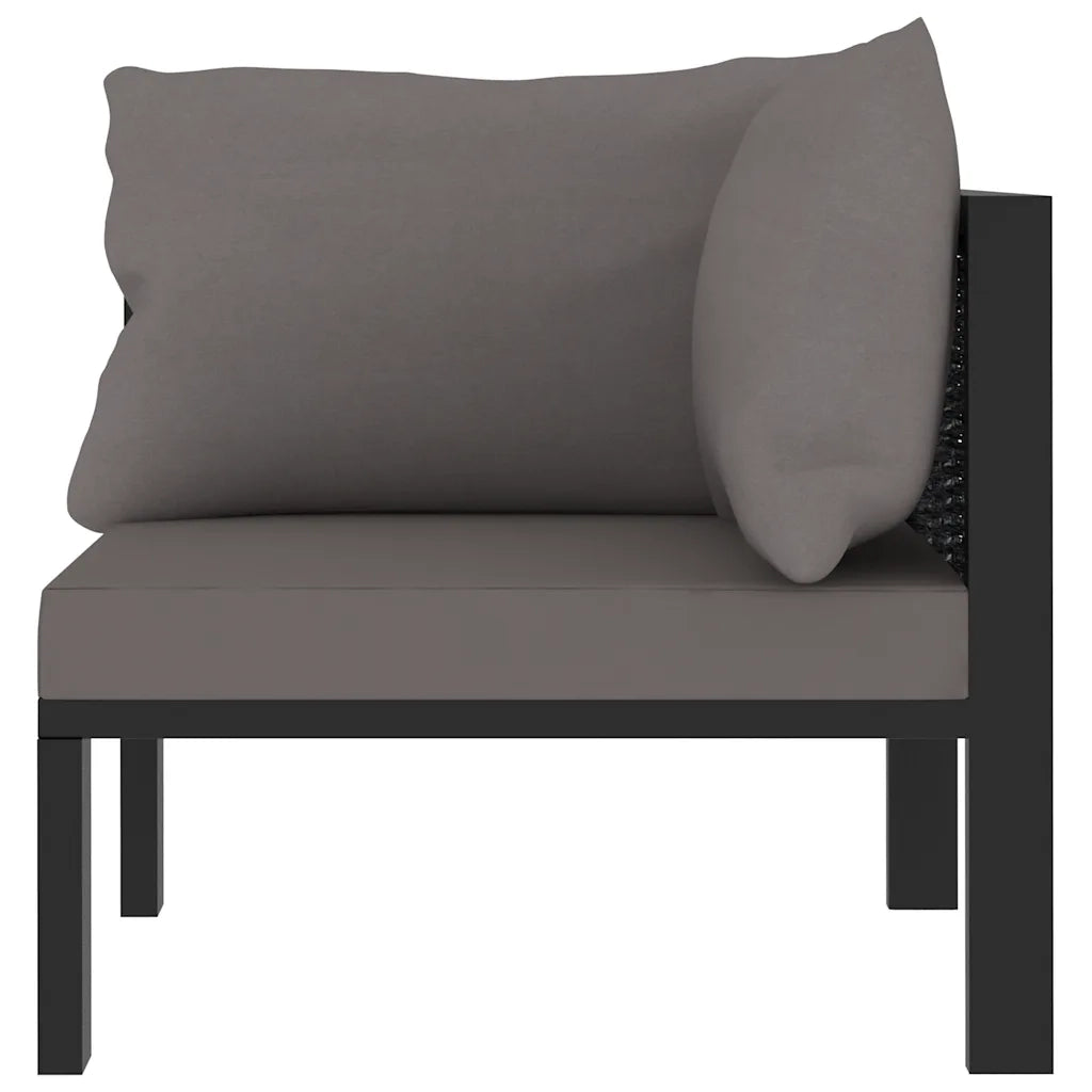 Divano Angolare Modulare-Sofa Modulare-Divanetto Bracciolo Sinistro Polyrattan Antracite 397615