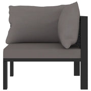 Divano Angolare Modulare-Sofa Modulare-Divanetto Bracciolo Sinistro Polyrattan Antracite 397615