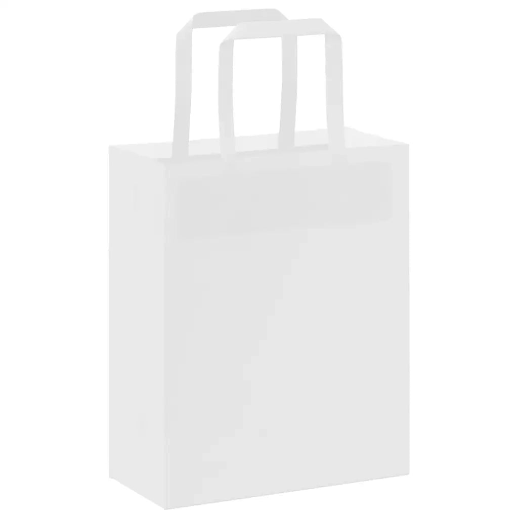 vidaXL Sacchetti di Carta 250 pz con Manici Bianchi 18x8x22 cm