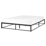 Letto Nero Metallo EU Doppio 160 x 200 cm Stile moderno industriale Doghe incorporate senza poggiatesta