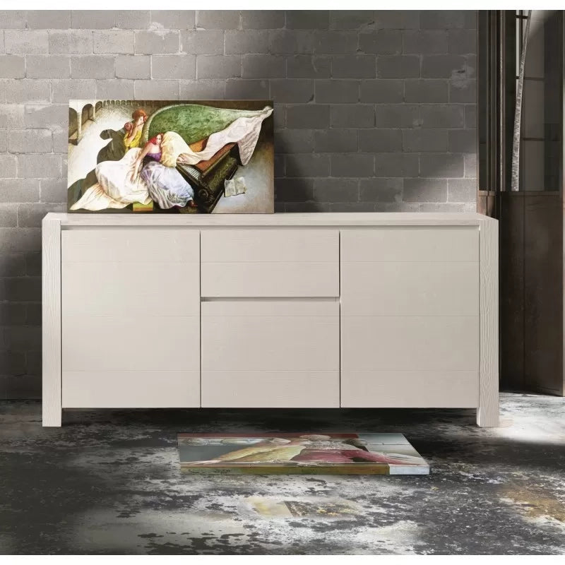Madia moderna 2 ante e 2 cassetti abete bianco spazzolato  l.185p.50h.84 (635) - Mobili 2G