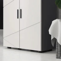 kleankin Mobiletto Bagno 2 Ante in Legno con 3 Ripiani e Chiusura Ammortizzata, 60x30x82cm, Grigio
