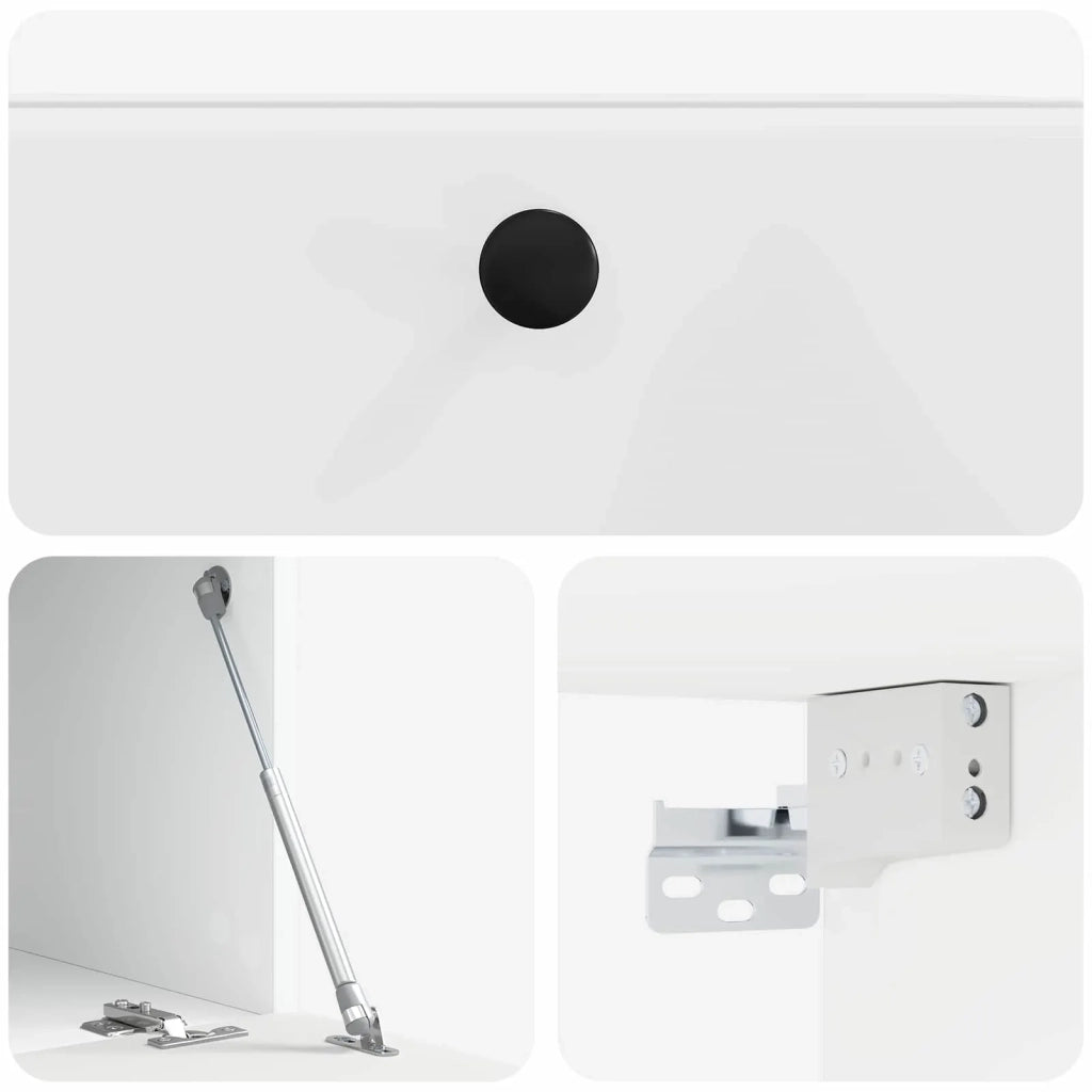 Mobile Porta TV da Muro 59,5 x 41 x 30 cm Bianco Lucido