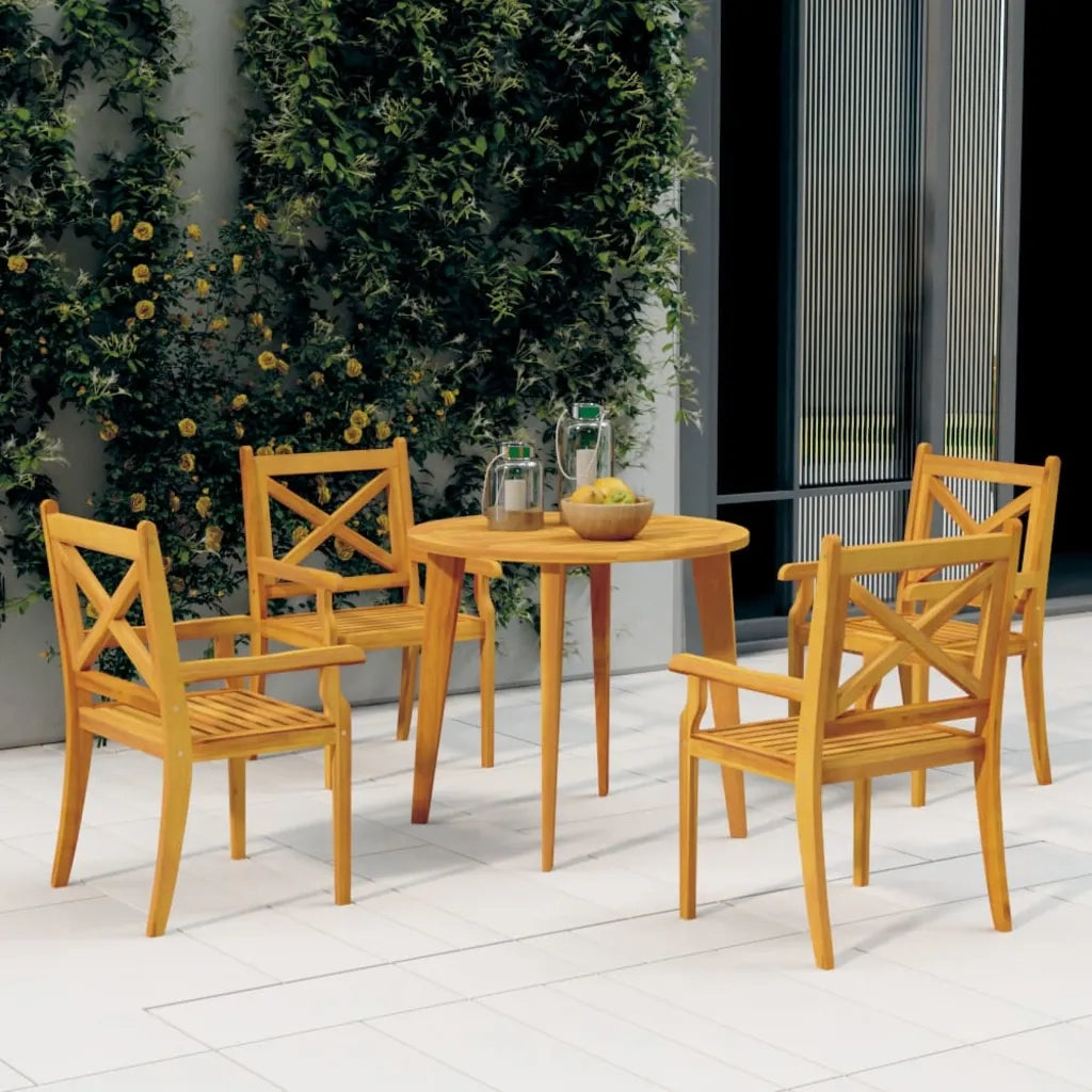 Set Mobili da Pranzo per Giardino 5 pz Legno Massello di Acacia 3057998