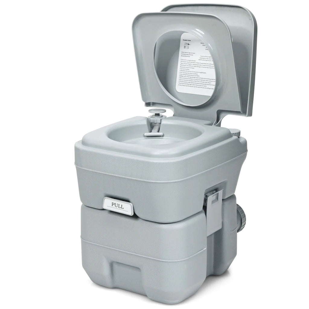 WC chimico portatile 36 x 35 x 42 cm serbatoio da 20 litri leggero e pratico realizzato in HDPE grigio 20_0019340