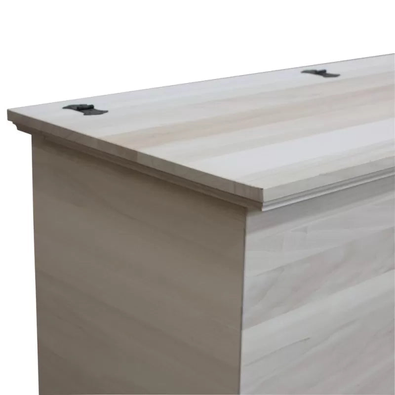Cassapanca in legno laccato verde con profilo bianco l.137 x p.57 h.80 (2135) - Mobili 2G