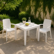 Salottino Outdoor Matali, set Salotto da Esterno 2 Posti Made in Italy, Bianco