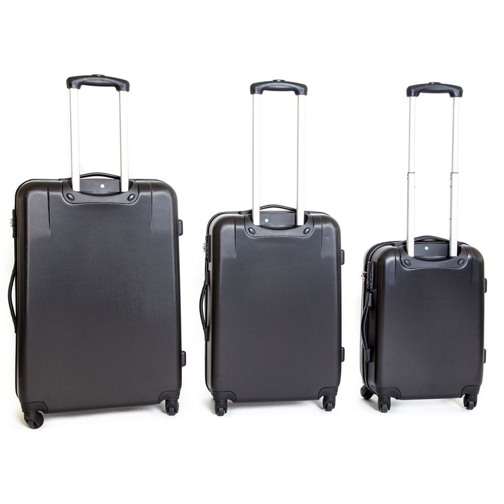 Set 3 Valigie Trolley Rigide in ABS 4 Ruote TSA Ravizzoni Jazz Nero