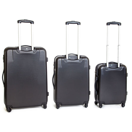 Set 3 Valigie Trolley Rigide in ABS 4 Ruote TSA Ravizzoni Jazz Nero