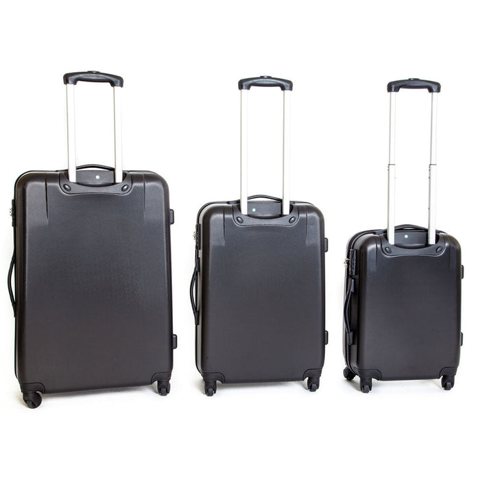 Set 3 Valigie Trolley Rigide in ABS 4 Ruote TSA Ravizzoni Jazz Nero
