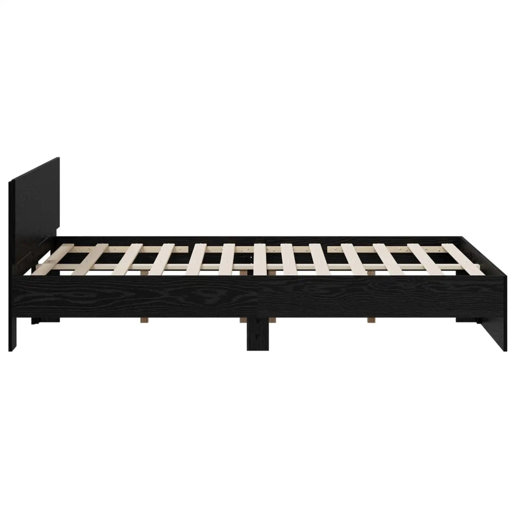 Struttura letto con testata Rovere Nero 135 x 190 cm 3445785