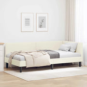 Cornice del letto ad angolo Crema 100 cm x 200 cm Velluto