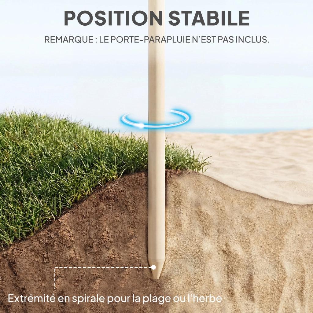 Ombrellone da spiaggia inclinabile ¨C zephmum ¨C 185 cm, kaki