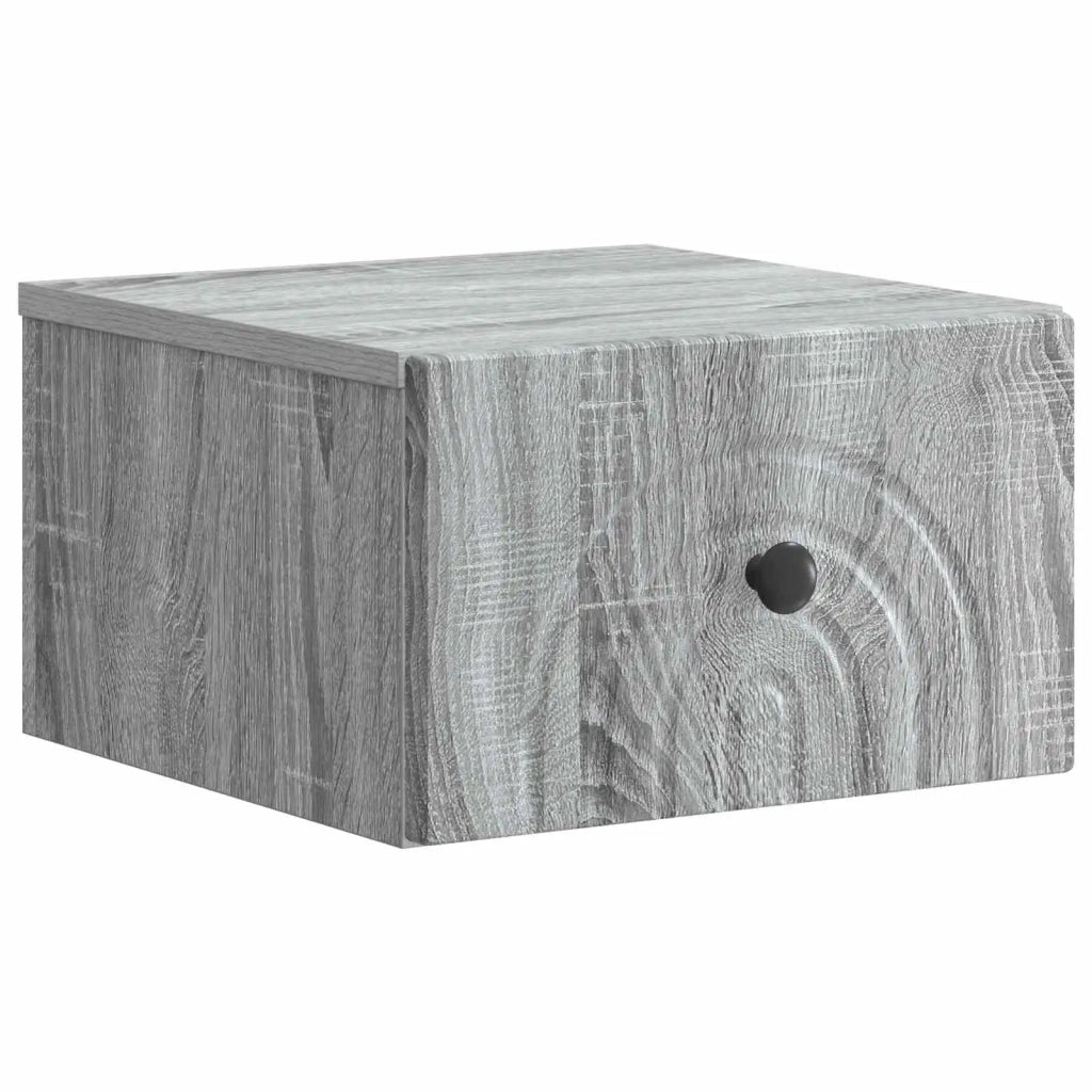 Mobiletto da notte a muro Grigio Sonoma 33 x 34,5 x 20 cm 898097
