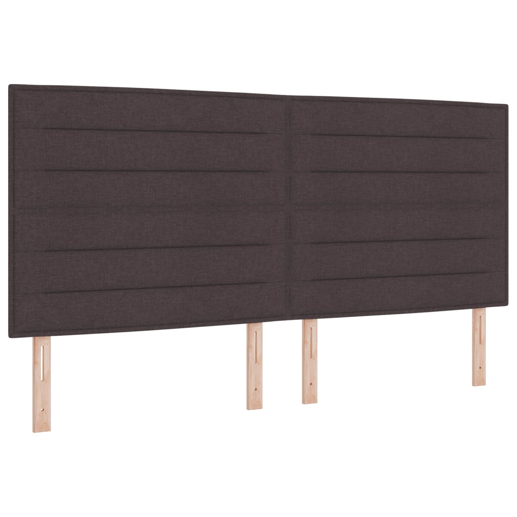 Letto a Rete con Materasso e LED Marrone Scuro 200x200 cm Tessuto