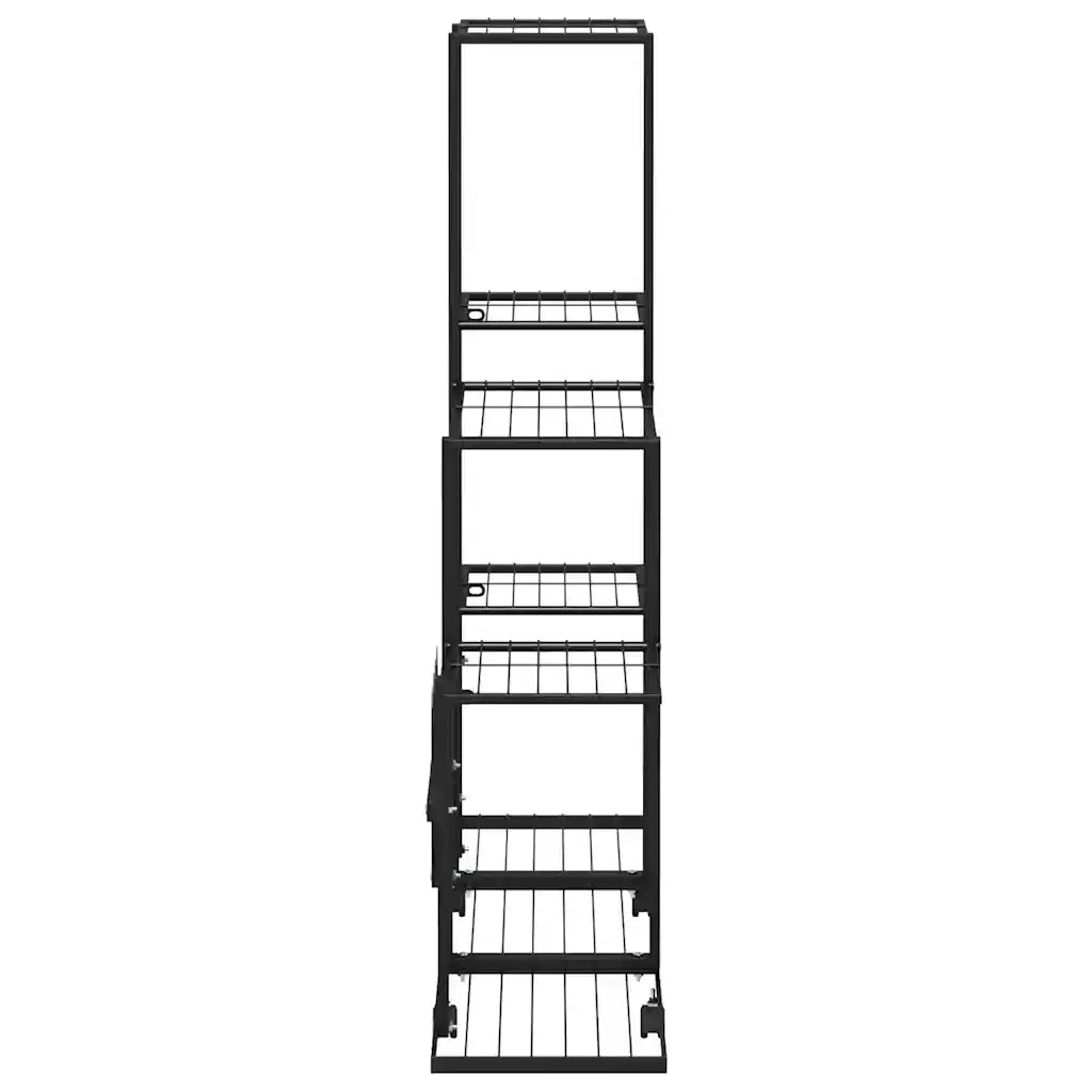Portapiante | Sostegno per piante con Ruote 94,5x25x92,5 cm Nero in Metallo