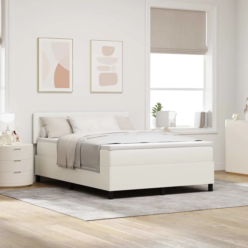 Letto a Sorgente LED con testiera Crema e Bianco 160 x 200 cm 3337609