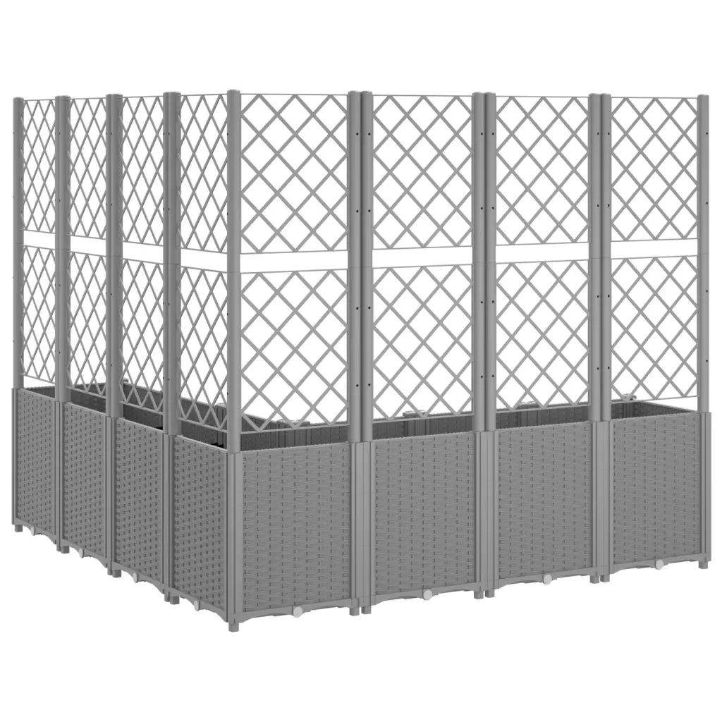 Fioriera Giardino con Traliccio Grigio Chiaro 160x160x140 cm PP 367882