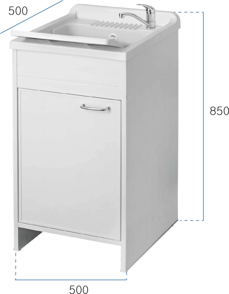 Mobile Lavatoio in PVC 50x50x85 cm 1 Anta Forlani Garden Bianco