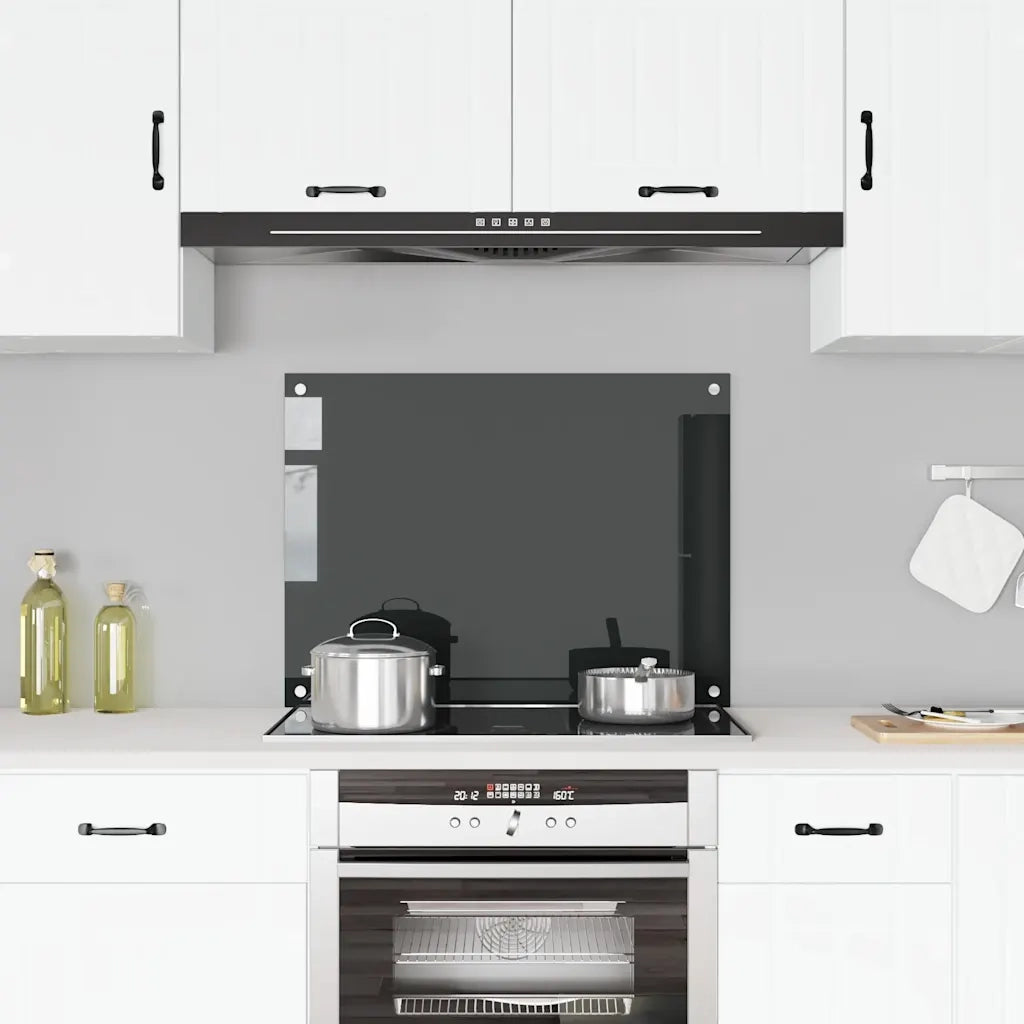 Paraschizzi per Cucina Nero 80x60 cm in Vetro Temperato CFW6417644