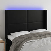 Testiera a LED-Testata con LED Nera 147x16x118/128 cm in Similpelle 902765