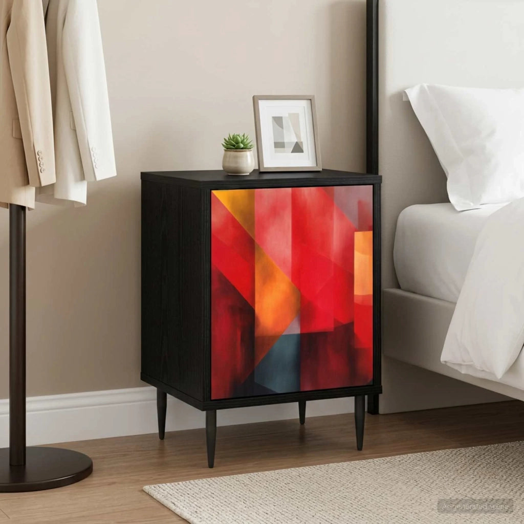 Armadio da Notte HEESCH Rovere Nero 36 x 33 x 51 cm 8007247
