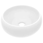 Lavabo da appoggio rotondo di lusso lavabo da bagno lavello da cucina guardaroba arredamento per la casa 40 x 15 cm ceramica bianca opaca 02_0002740