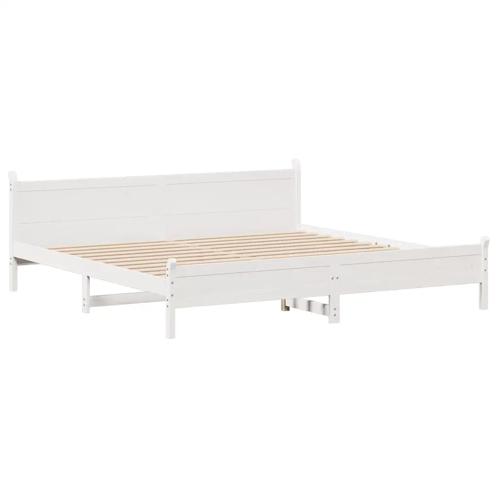 vidaXL Letto senza Materasso Bianco 180x200 cm Legno Massello di Pino