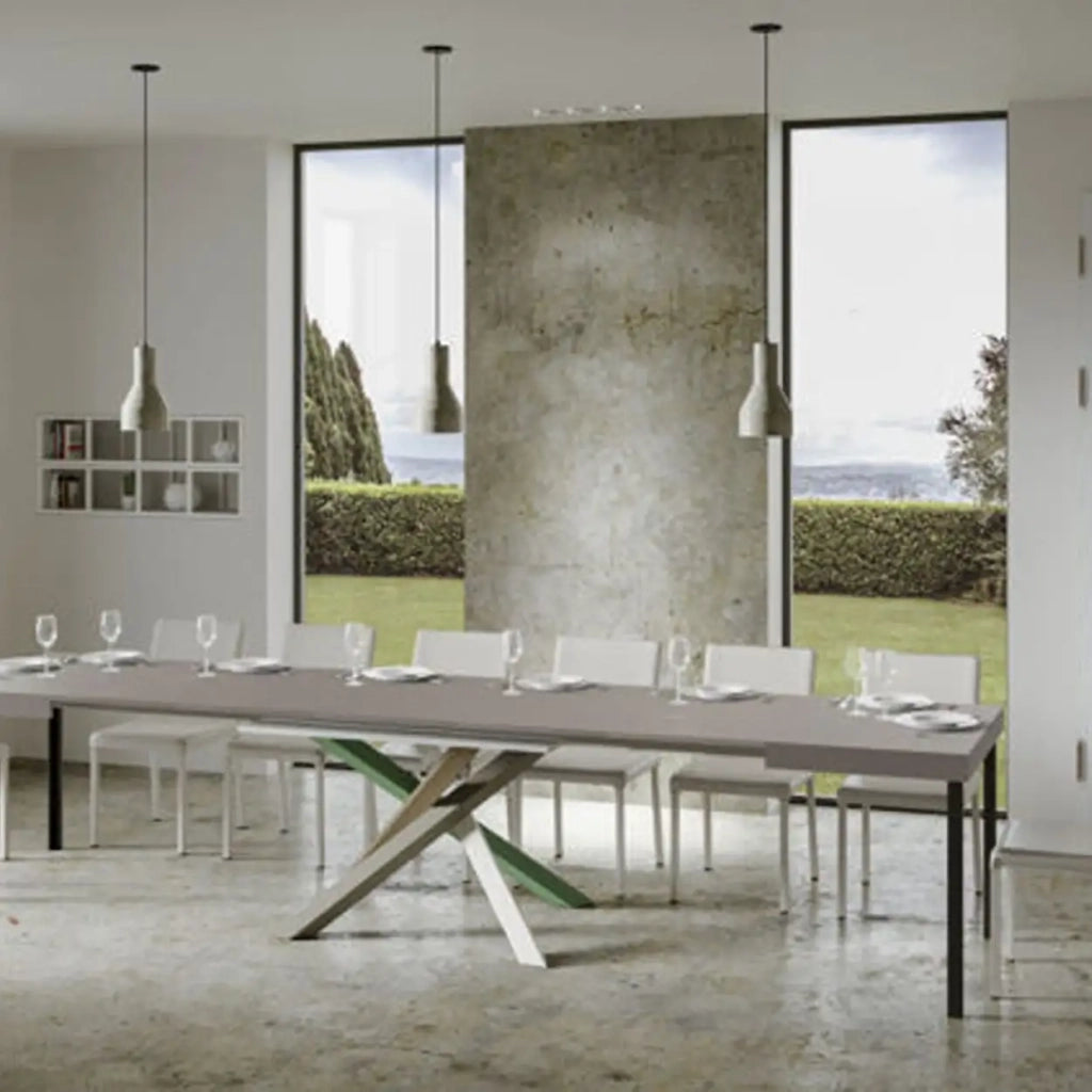 Tavolo allungabile 200/460x90 cm Volantis cashmere gambe multicolore 4/A
