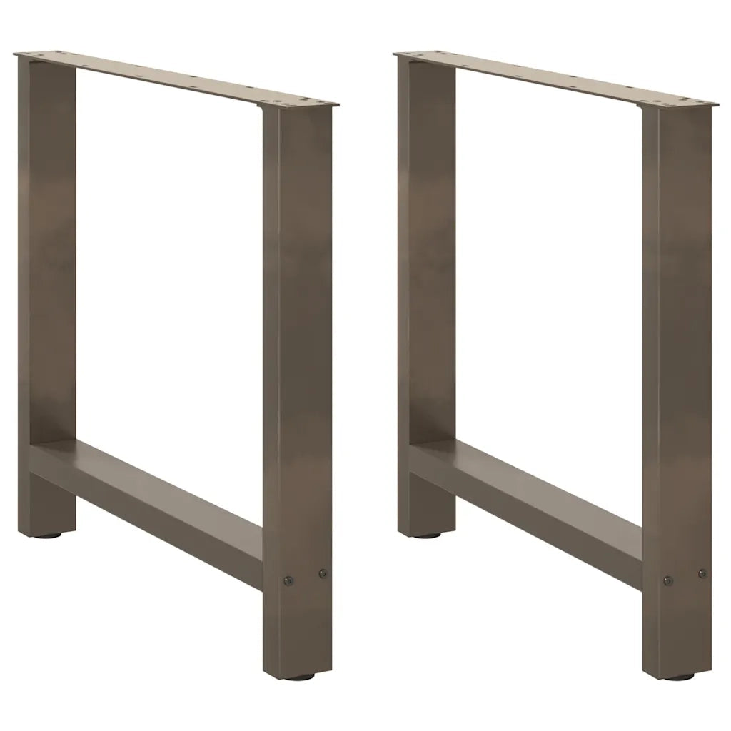Gambe per tavolo da pranzo in acciaio naturale 2 pz 70x(72-73) cm Acciaio 4013311