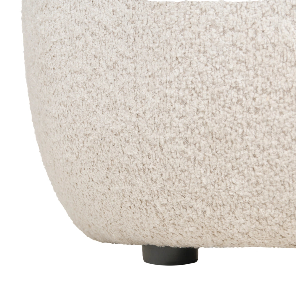 Poltrona Accogliente in Poliestere Chenille Beige Chiaro Design Moderno Seduta Confortevole Senza Braccioli Schienale Curvo Stile Scandinavo