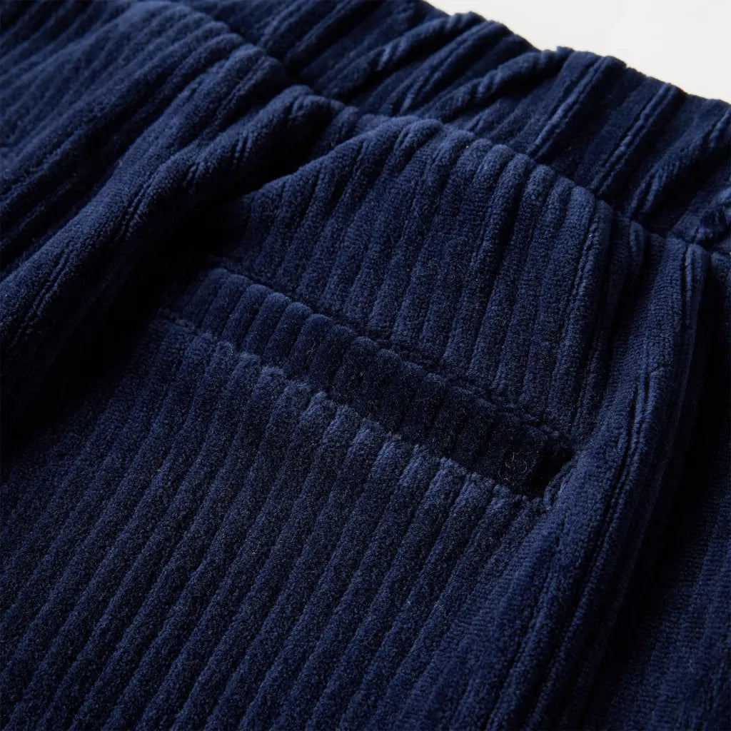 Pantaloni da Bambino in Velluto a Coste Blu Marino 116 13896