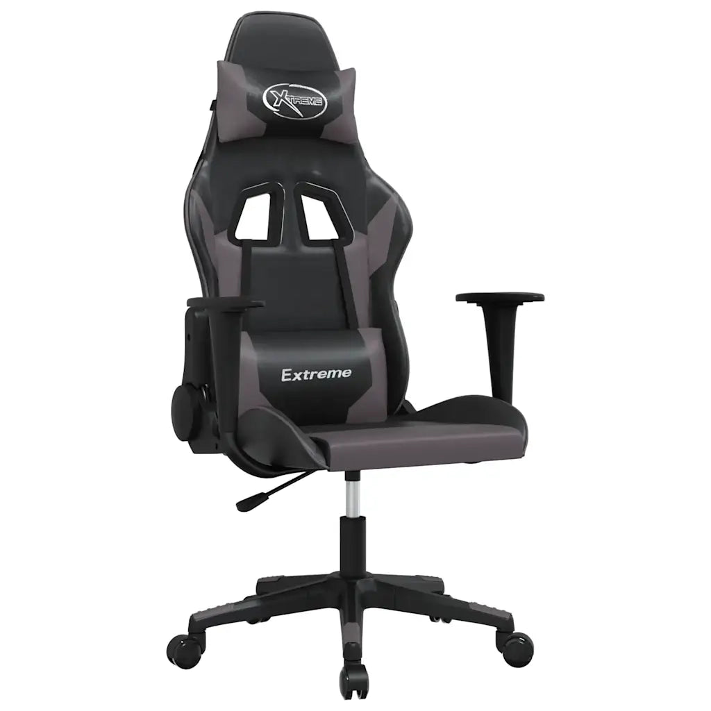 Sedia da Gaming | Sedia da e-sports Nera e Grigia in Similpelle